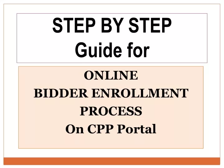online bidder enrollment process on cpp portal