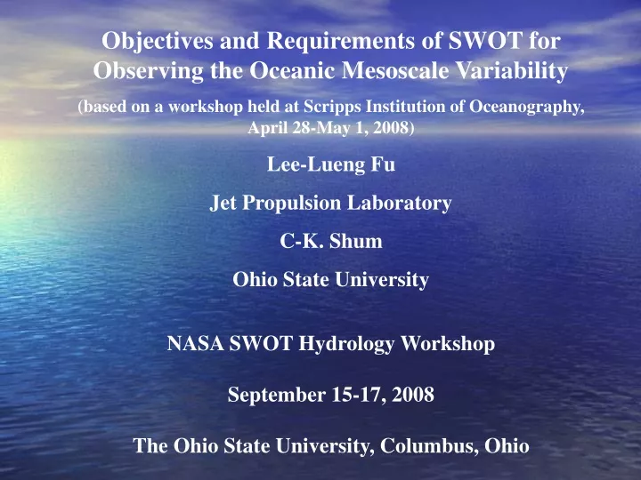 objectives and requirements of swot for observing