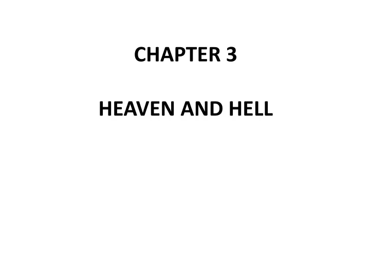 chapter 3 heaven and hell