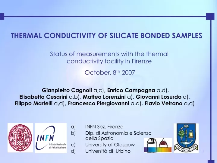 thermal conductivity of silicate bonded samples