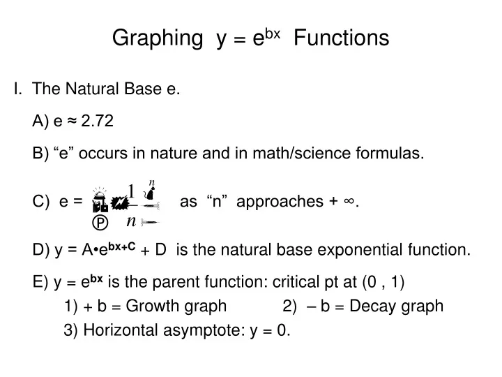 graphing y e bx functions