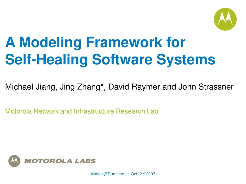 PPT - Self-Healing Software Systems Modeling Framework PowerPoint ...