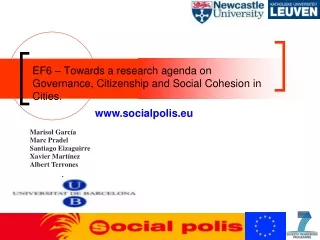 EF6 – Towards a research agenda on Governance, Citizenship and Social Cohesion in Cities.