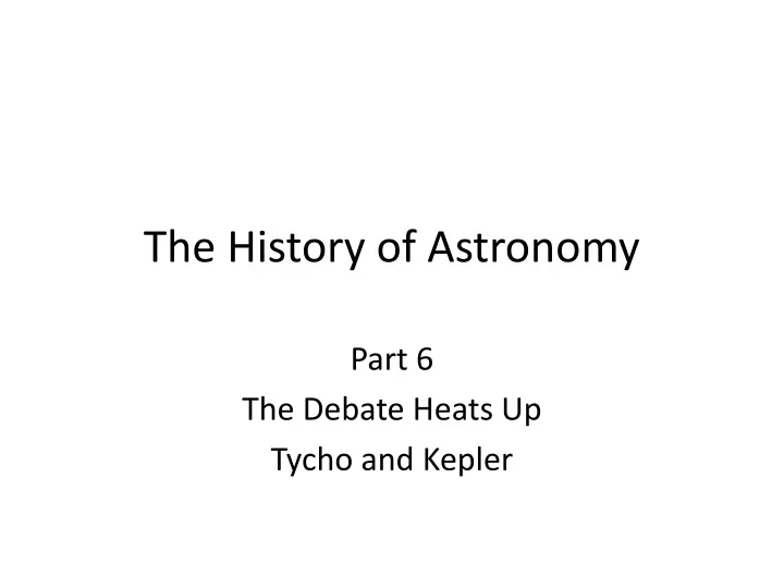 the history of astronomy