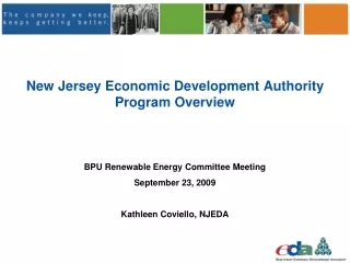New Jersey Economic Development Authority Program Overview
