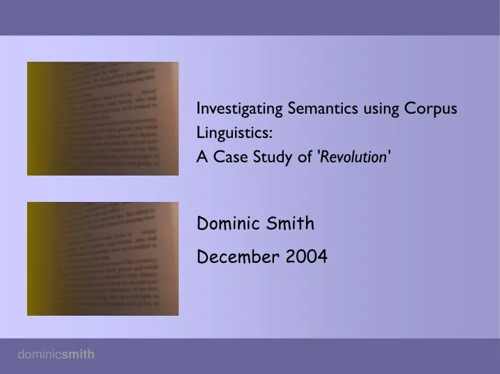 investigating semantics using corpus linguistics