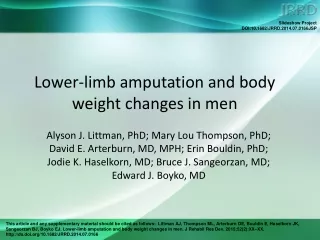 Lower-limb amputation and body weight changes in men