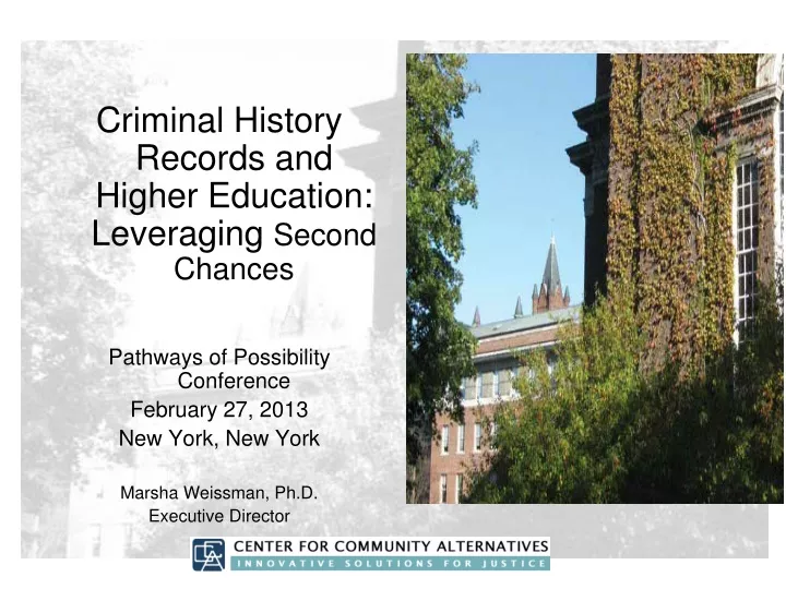 criminal history records and higher education