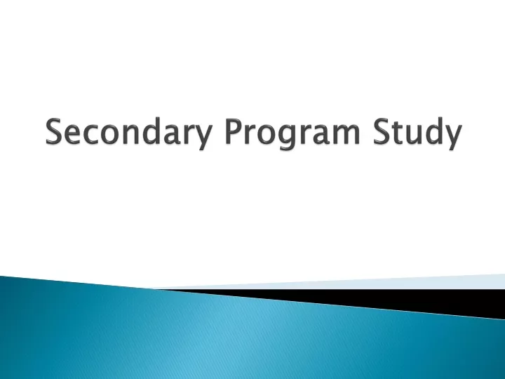 secondary program study