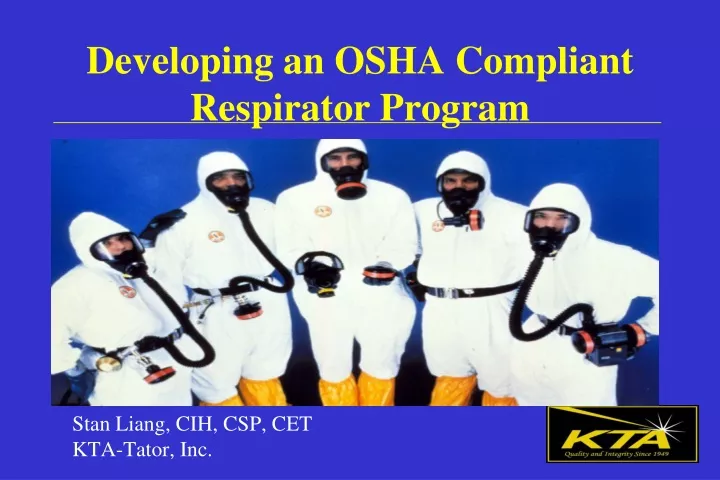 developing an osha compliant respirator program