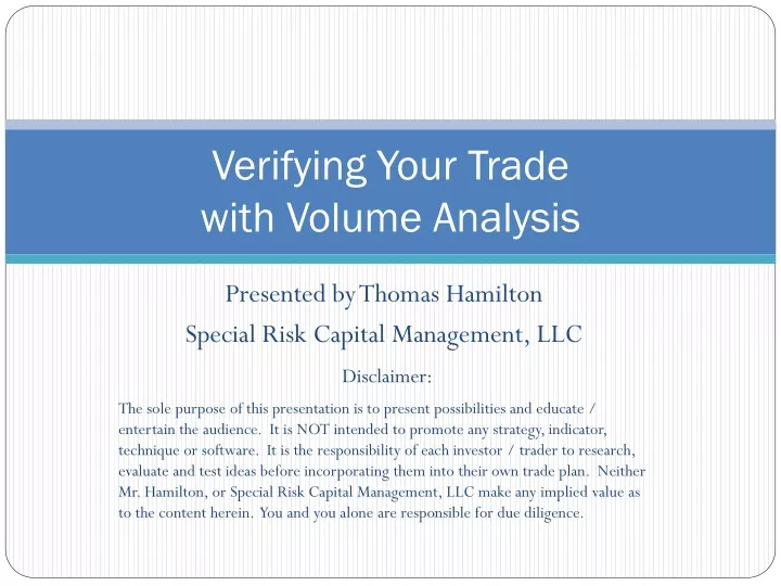 verifying your trade with volume analysis