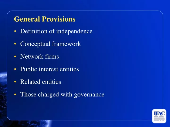 general provisions