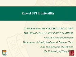 Role of STI in Infertility