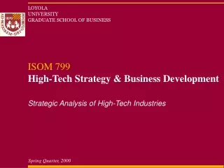 Strategic Analysis of High-Tech Industries