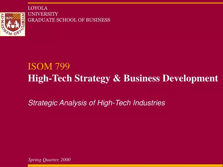 strategic analysis of high tech industries