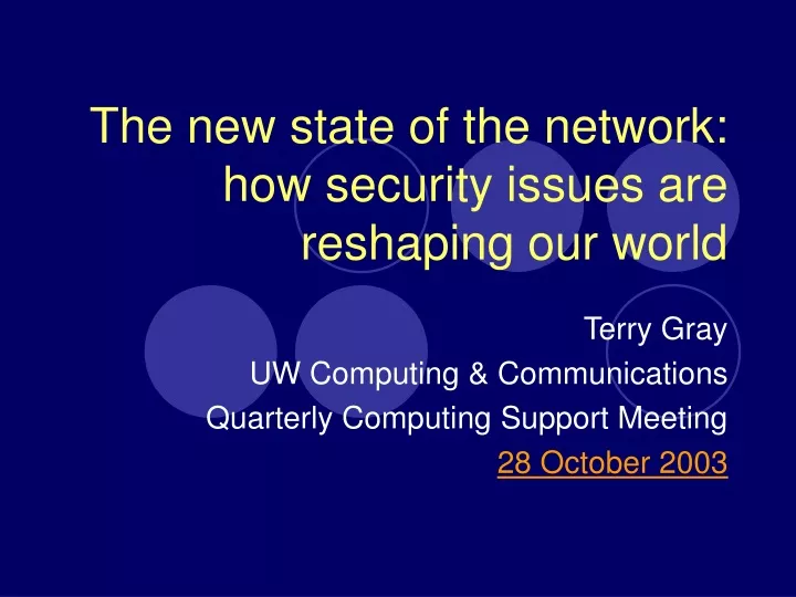 the new state of the network how security issues are reshaping our world