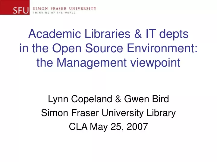 academic libraries it depts in the open source environment the management viewpoint