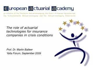 The role of actuarial technologies for insurance companies in crisis conditions