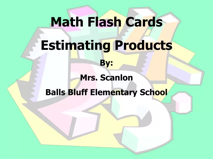 math flash cards estimating products