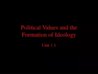 Political Values and the Formation of Ideology