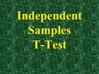 Independent Samples T-Test