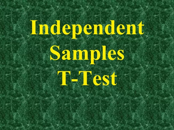 independent samples t test