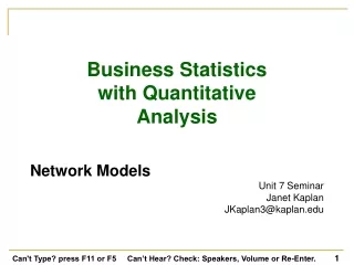 Business Statistics with Quantitative Analysis