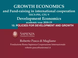 Roberto Pasca di Magliano Fondazione Roma Sapienza-Cooperazione Internazionale