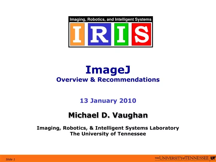 imagej overview recommendations
