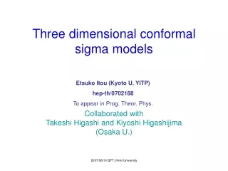Three dimensional conformal sigma models