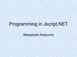 Programming in Jscript.NET