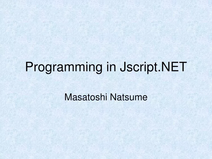 programming in jscript net