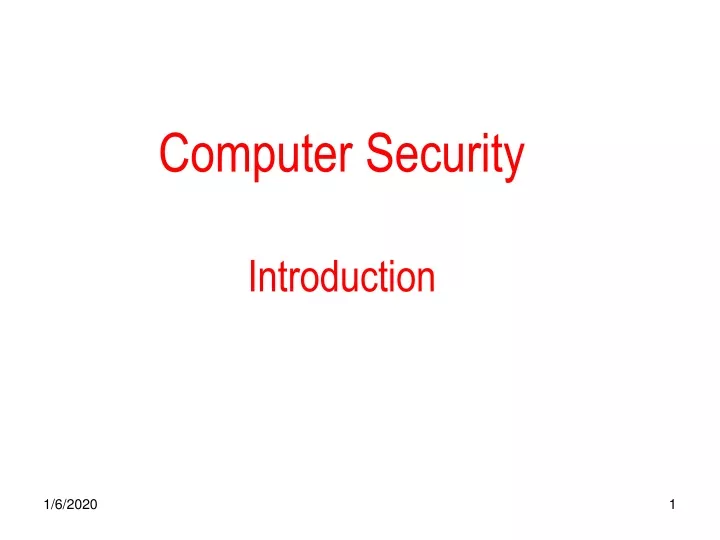 computer security introduction