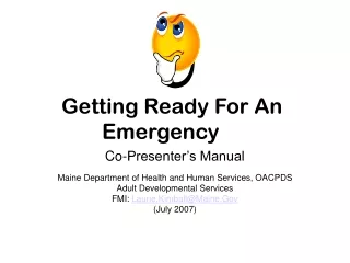 Getting Ready For An Emergency