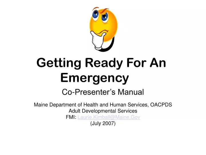 getting ready for an emergency