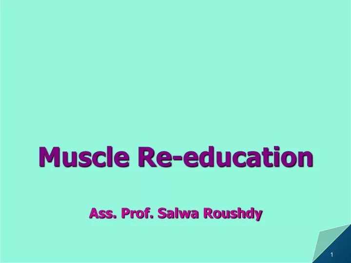 muscle re education ass prof salwa roushdy