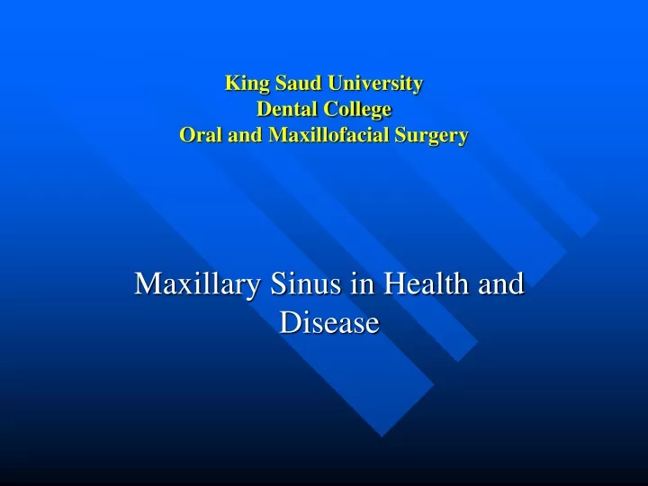 king saud university dental college oral and maxillofacial surgery