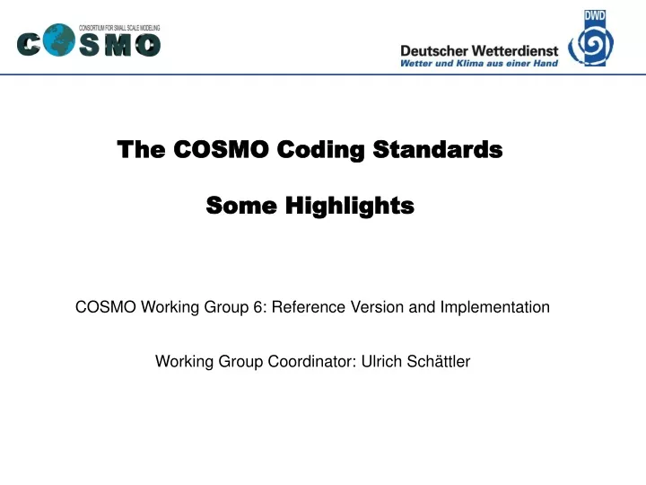 the cosmo coding standards some highlights