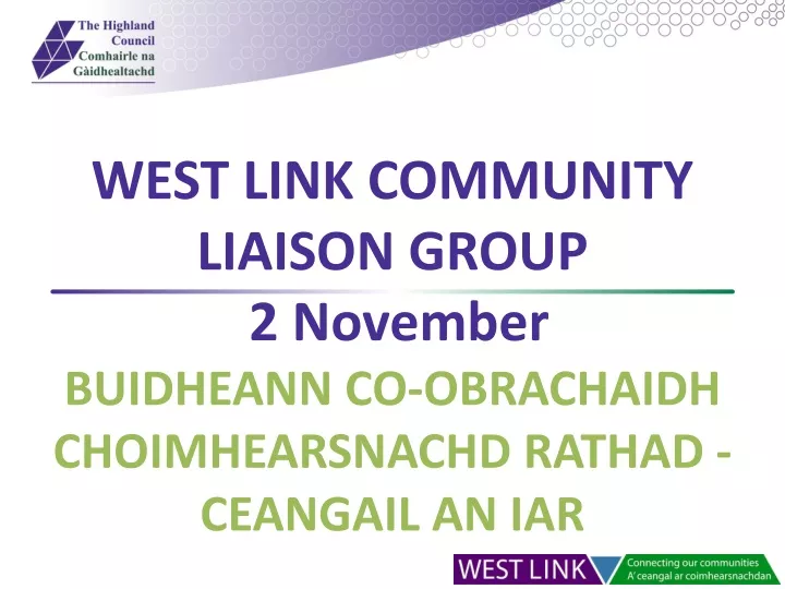 west link community liaison group 2 november