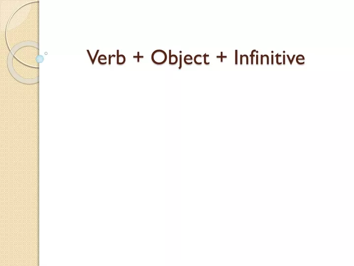 verb object infinitive