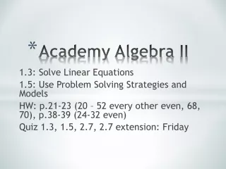 Academy Algebra  II