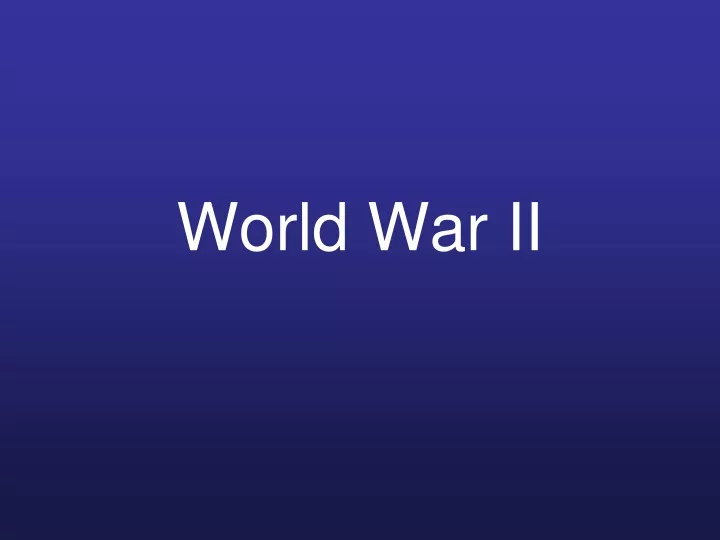 world war ii