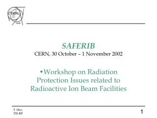SAFERIB CERN, 30 October – 1 November 2002