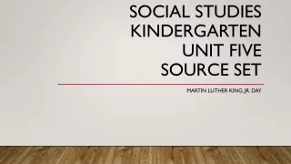 Social Studies Kindergarten  Unit five source set
