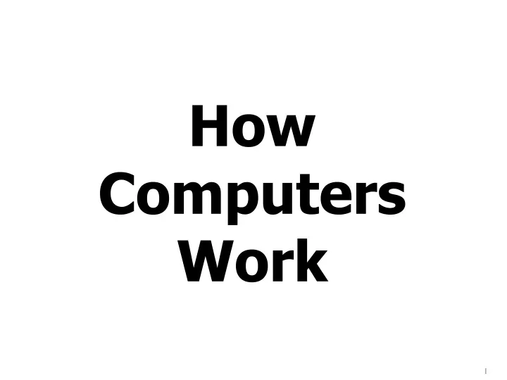 how computers work