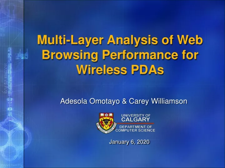 multi layer analysis of web browsing performance for wireless pdas