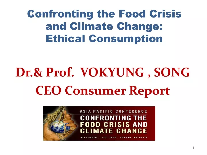 confronting the food crisis and climate change ethical consumption