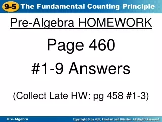 Pre-Algebra HOMEWORK