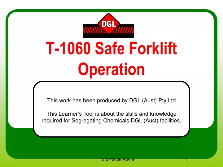 t 1060 safe forklift operation