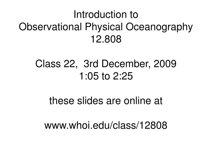 introduction to observational physical
